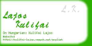lajos kulifai business card